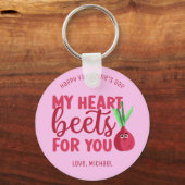 ハートのビーツおもしろいのためにかわいいバレンタインデー キーホルダー (正面)