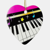 ハートのピアノ セラミックオーナメント (右)