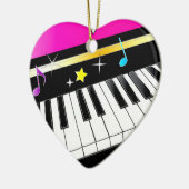ハートのピアノ セラミックオーナメント (左)