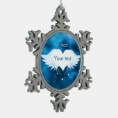 ハートのピューターの雪片のオーナメントの天使 スノーフレークピューターオーナメント (左)