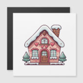 ハートのピンクのジンジャーブレッドハウス (正面/裏面)