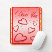 ハートのピンクの背景で「愛してる」 マウスパッド (マウス)