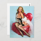 ハートのピン留め ポストカード (正面/裏面)