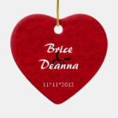 ハートのフェルトの結婚式の引き出物のオーナメント セラミックオーナメント (裏面)