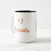 ハートのフェレットのマグ ツートーンマグカップ (正面左)