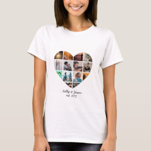 ハートのフォトコラージュ 恋人 家族 Tシャツ
