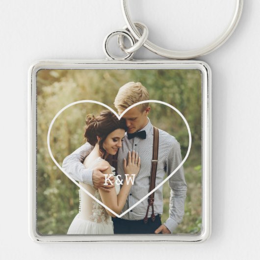 ハートのフモノグラムのレーム キーホルダー (正面)