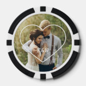 ハートのフモノグラムのレーム ポーカーチップ (正面)