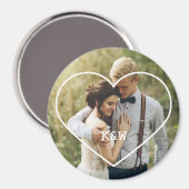 ハートのフモノグラムのレーム マグネット (正面/裏面)