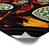 ハートのフラクタルパターン ポスター (角)