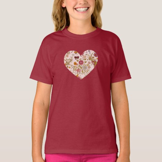 ハートのフラワーガーデン Tシャツ (正面)