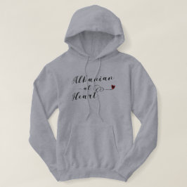 ハートのフード付きスウェットシャツ、アルバニアのアルバニア語 パーカ