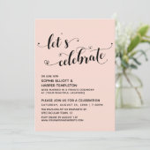 ハートのブッシュピンク レセプションのみを祝おう 招待状 (スタンド正面)