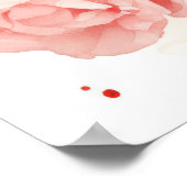 ハートのブラウンアイとピンクのほっぺのふわふわパステルうさぎ ポスター (角)