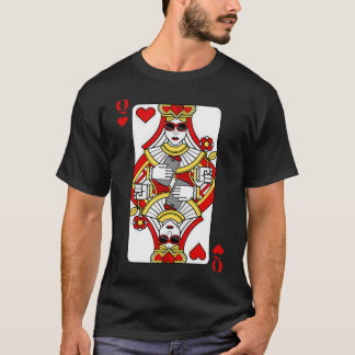 ハートのブラッククイーン ポーカー カジノゲーム Tシャツ
