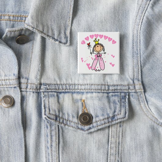 ハートのプリンセスの棒の姿のTシャツおよびギフト 缶バッジ (インサイチュ)