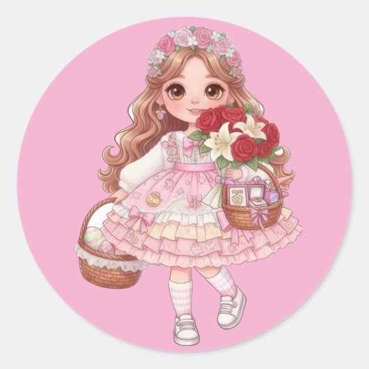 ハートのプリンセス ラウンドシール (正面)