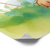 ハートのプレゼントと風船を持った幸せなテディベア ポスター (角)