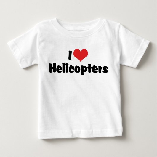 ハートのヘリコプター大好き ベビーTシャツ (正面)