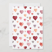 ハートのベイビーシャワー バレンタインラブ ハートの赤ちゃん歓迎会 招待状 (裏面)