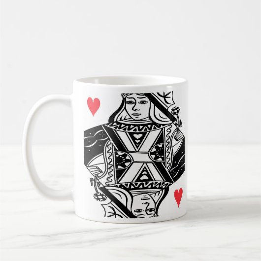 ハートのベクターイメージのマグの女王 コーヒーマグカップ (左)