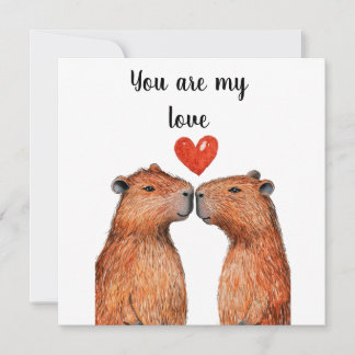 ハートのペイントがされたかわいい動物のカピバラ シーズンカード