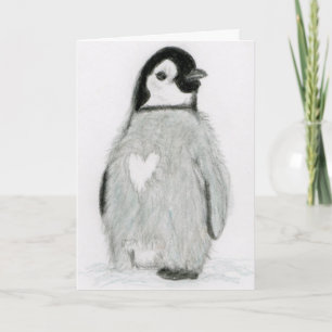 ハートのペンギン! 挨拶のすべての行事 サンキューカード
