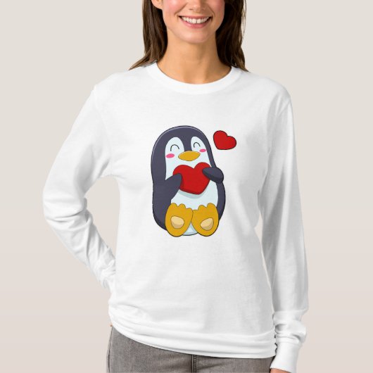 ハートのペンギン Tシャツ (正面)