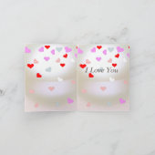 ハートのホワイトパールエフェクト カード (内部)