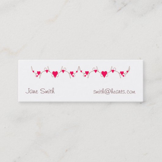 ハートのボーダープロフィールカード スキニー名刺 (正面)