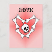 ハートのボーンラブスカルPostCard ポストカード (正面)