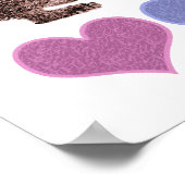 ハートのポスター ハリネズミ ラブ フォークアートスタイル ポスター (角)