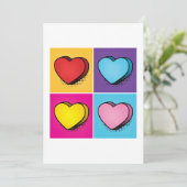 ハートのポップアート バレンタインデー キャンディハート シーズンカード (スタンド正面)