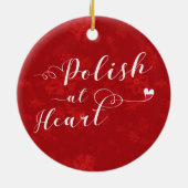 ハートのポーランド語、クリスマスツリーのオーナメント セラミックオーナメント (裏面)