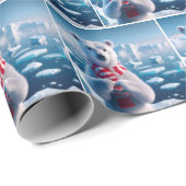 ハートのポーラーベア ラッピングペーパー (ロールコーナー)