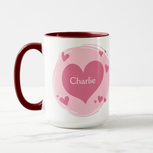 ハートのマグのあなたの名前 マグカップ (左)