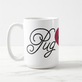 ハートのマグのグリッターのパグ愛子鹿のパグ コーヒーマグカップ