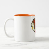 ハートのマグの上の揚げ物 ツートーンマグカップ (左)