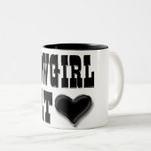 ハートのマグの女性のカーボーイ ツートーンマグカップ (正面右)