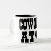 ハートのマグの女性のカーボーイ ツートーンマグカップ (正面左)