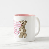 ハートのマグを持つハッピーバレンタインデーくま ツートーンマグカップ (正面右)