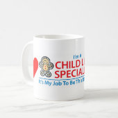 ハートのマグを混乱させている子供の生命専門家 コーヒーマグカップ (正面左)