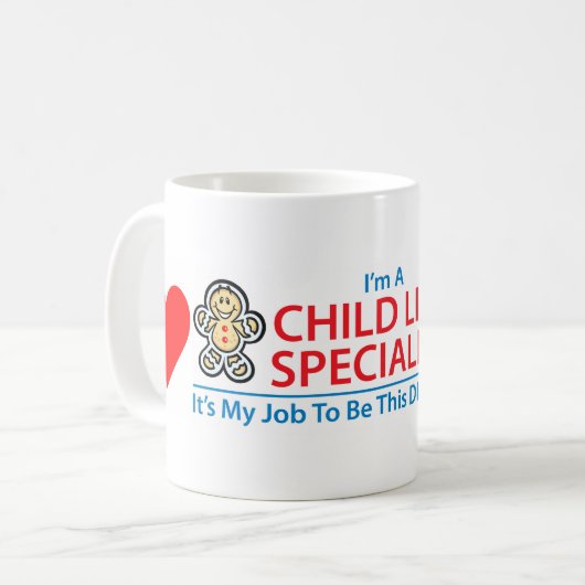 ハートのマグを混乱させている子供の生命専門家 コーヒーマグカップ (正面左)