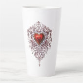 ハートのマグカップ |コーヒーマグ |ハートデザインマグス カフェラテマグ (正面)