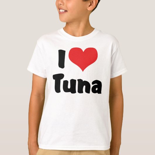ハートのマグロが大好き Tシャツ (正面)