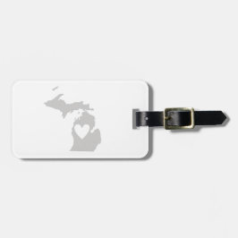 ハートのミシガン州のシルエット ラゲッジタグ