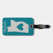 ハートのミシシッピーの州のカスタムな荷物のラベル ラゲッジタグ (裏面横)