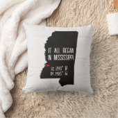 ハートのミシシッピ州GPS座標 クッション (ブランケット)