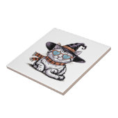 ハートのメガネをかけたかわいいハロウィン猫 タイル (側面)