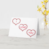 ハートのメッセージには「愛してる」と書かれている カード (黄色い花)